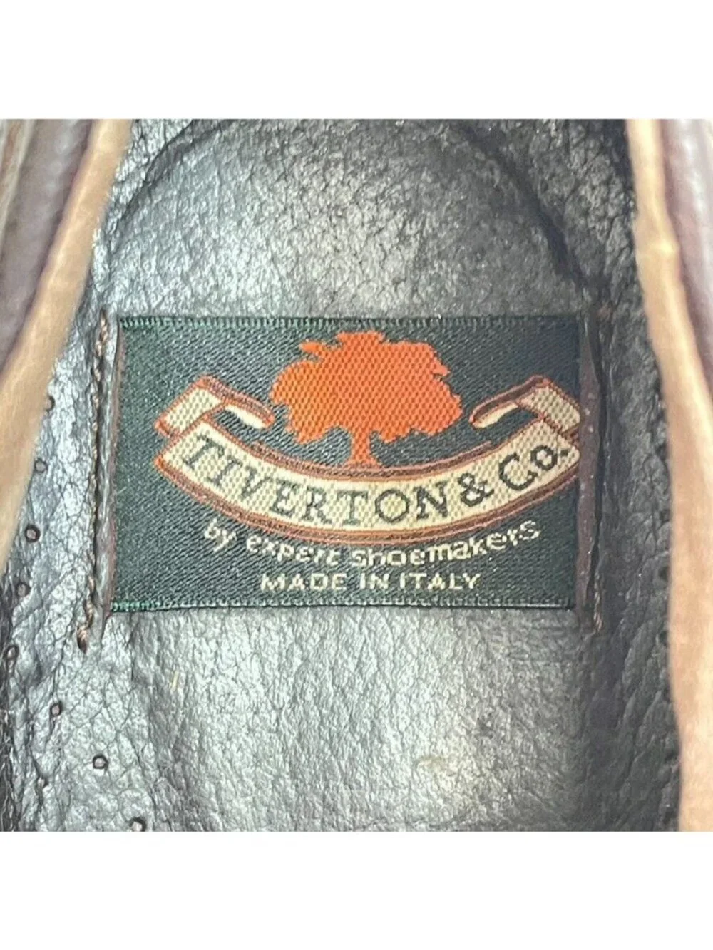 Tiverton & Co Mens Brown Leather Lace-Up Dress Shoes Size 44 Made In Italy